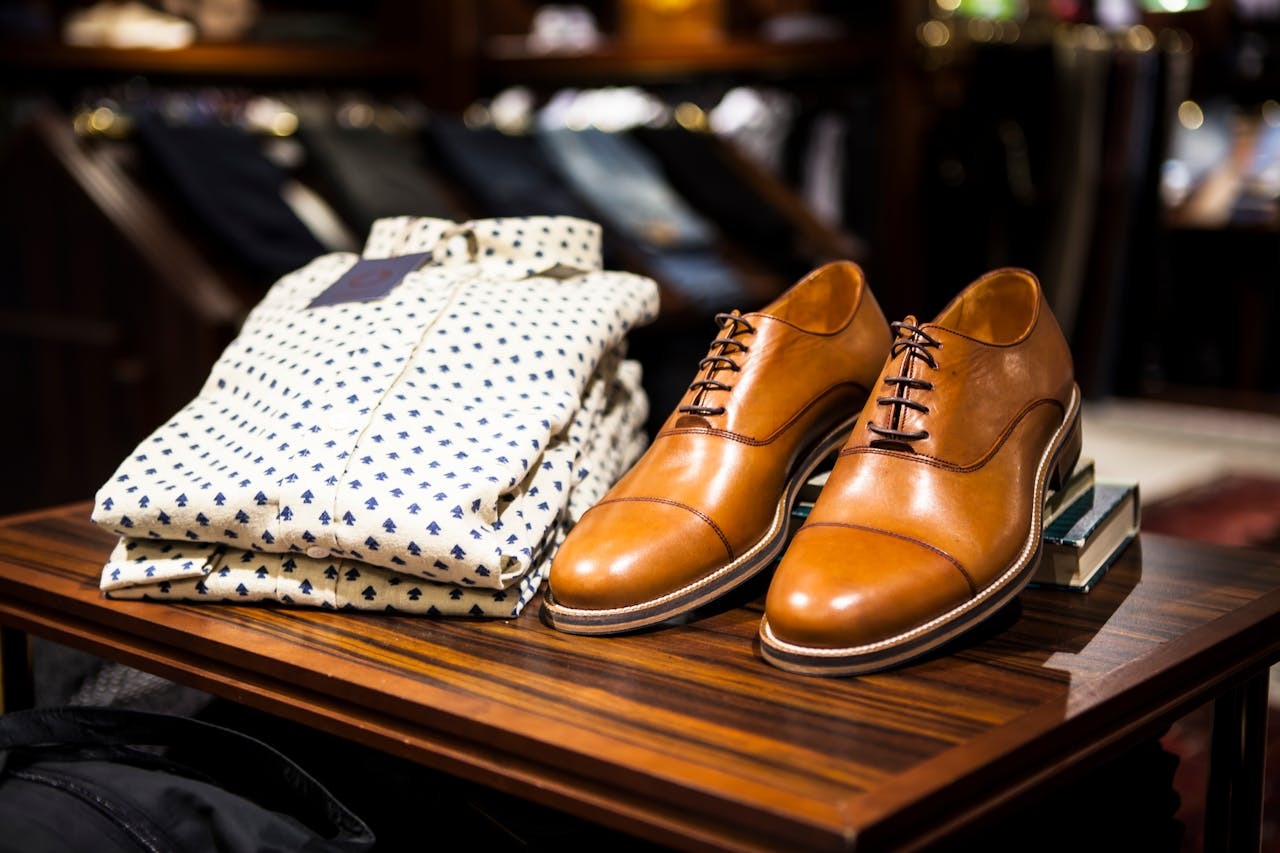 Brown leather shoes